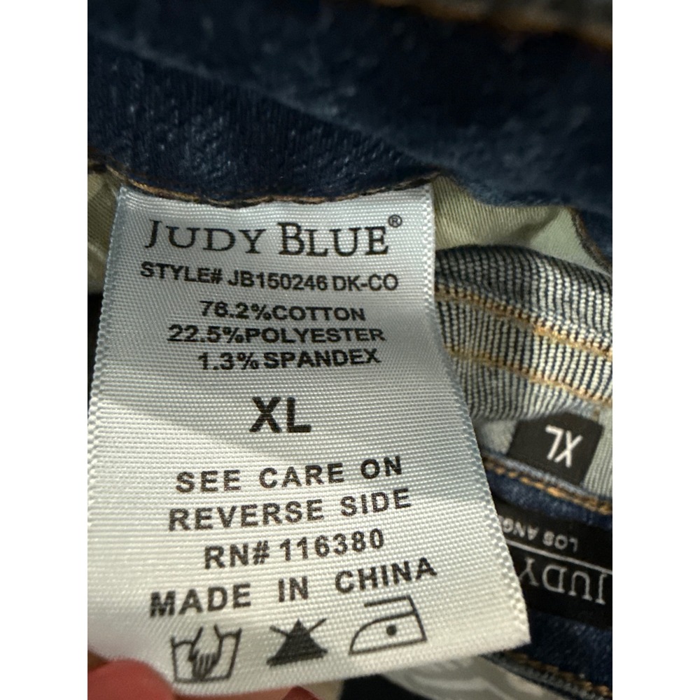 Judy Blue High Rise Bermuda Denim Shorts Dark Wash Distressed XL JB150246 DK-CO - Picture 7 of 7